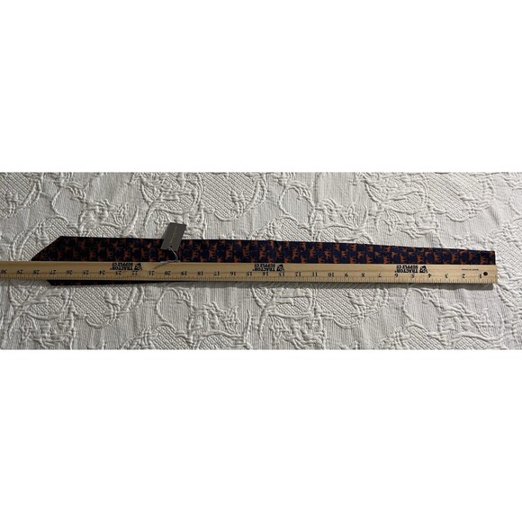 Ede & Ravenscroft Nov Lab Silk Necktie Handmade in England Dog Blue Orange NWT - Picture 6 of 11